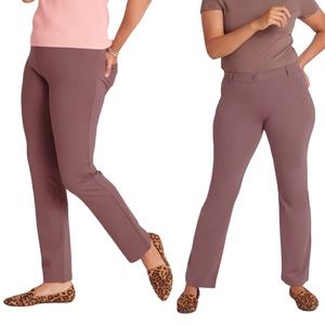 Betabrand | Straight Leg Dress Pant Yoga Pant Auburn Mauve Size Small
